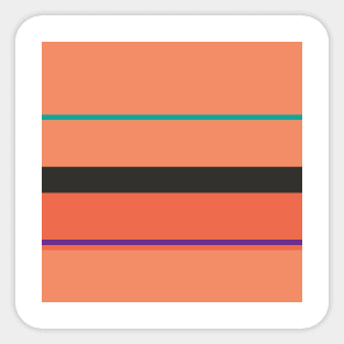 A particular impression of Orange Pink, Big Foot Feet, Christmas Purple, Persian Green and Dark Grey stripes. Sticker